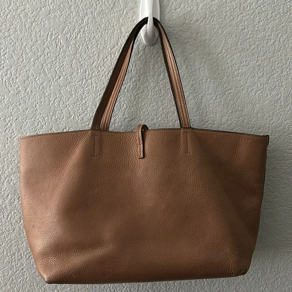 Salvatore Ferragamo Tan Leather Tote with Silver Gancini Accent - Picture 4 of 14